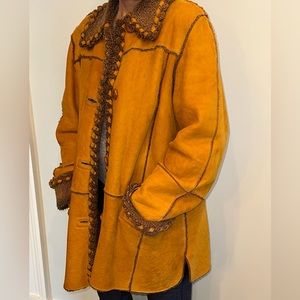 Shearling mid length coat-M